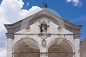 Facade of the church Sanctuary of Saint Michael the Archangel in Monte Sant\'Angelo