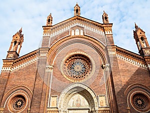 Facade of church Santa Maria del Carmine in Milan