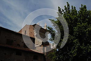 Facade of the church Santa Maria Nova near Forum Romani, aka Roman Forum, Rome, Italy