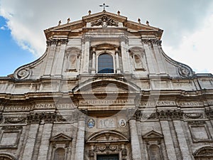 Facade Church of St. Ignatius Loyola Campus Martius Rome Italy