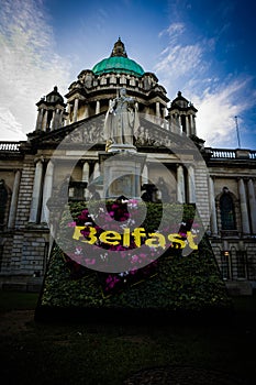 Facade of the city hall of belfast