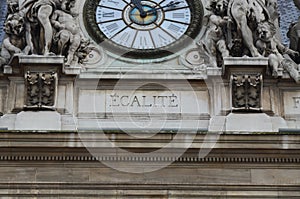 The facade of the city hall of Paris