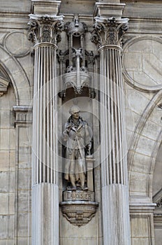 The facade of the city hall of Paris