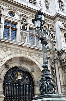 The facade of the city hall of Paris
