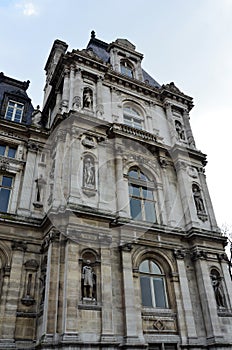 The facade of the city hall of Paris