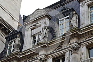 The facade of the city hall of Paris