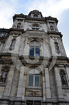 The facade of the city hall of Paris