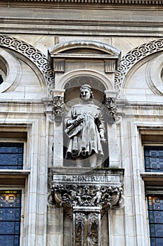 The facade of the city hall of Paris, France.