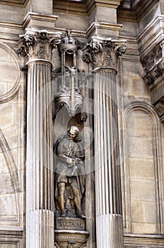 The facade of the city hall of Paris, France.