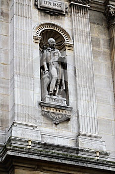 The facade of the city hall of Paris, France.