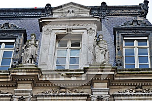 the facade of the city hall of Paris, France.