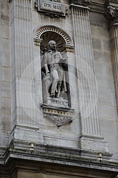 The facade of the city hall of Paris, France.