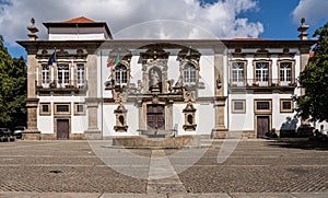 Facade of the City or Town hall of Guimaraes in northern Portugal