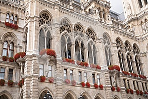 Facade of cityhall historic building in Vienna photo