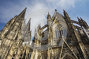 Facade of Cologne Cathedral in Cologne, Germany