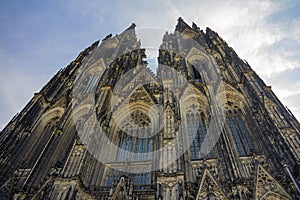 Facade of Cologne Cathedral in Cologne, Germany