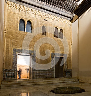 Facade of Comares Palace at Alhambra. Granada