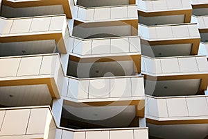 Facade of contemporary building, balconies pattern