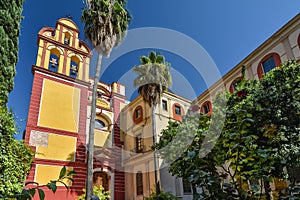 Facade of the Convent of San Agustin in Malaga, Spain