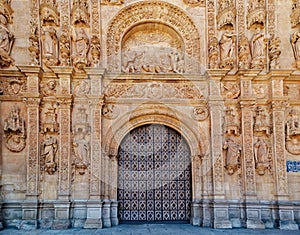 Facade of The Convent of San Esteban. Dominican monastery situated in the Plaza del Concilio de Trento in the city of Salamaca. photo