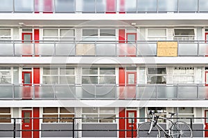 Facade of a council housing block Churchill Gardens in London photo