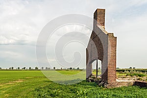 Facade of the demolished polder pumping station in the Overdiepse Polder