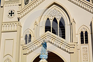 Facade detail. Immaculate Conception cathedral. Puerto Princesa. Palawan. Philippines photo