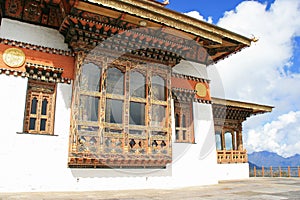 The facade of Druk Wangyal Lhakhang, near Thimphu (Bhutan).