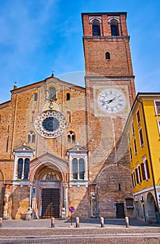 The facade of Duomo di Lodi, Lodi, Italy