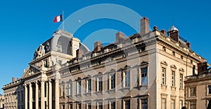 The facade of the Ecole Militaire in Paris in France
