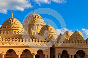 Facade of El Mina Masjid Mosque in Hurghada, Egypt photo