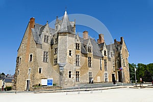 Facade and entrance to the castle of BaugÃ© in Anjou