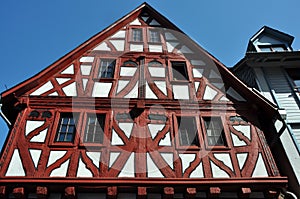 Facade of Fachwerkhaus in Germany