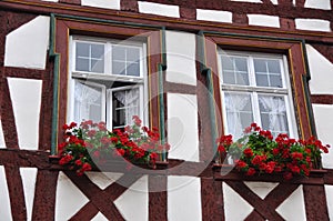 Facade of Fachwerkhaus in Germany