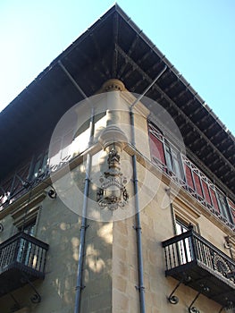 Facade and Family Crest Ibaigane Palace, Bilbao, Vizcaya, Spain photo