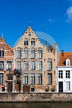 Facade of flemish houses and canal