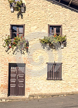 Facade with flowers