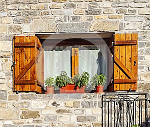 Facade with flowers