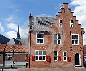 Facade of former city hall in old town of Oud-Beijerland, Holland