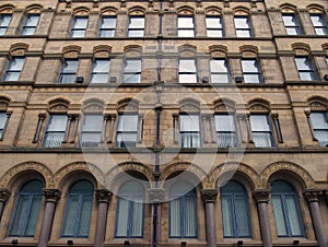 Facade of the former milligan and forbes warehouse in bradford west yorkshire a large palazzo style building