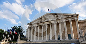 Facade of the French National Assembly - Paris, France
