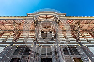 Facade front view of Daibutsuden (Great Buddha Hall) of Todai-ji (Eastern Great Temple)