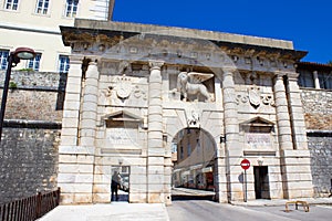 Facade of Gate of Terraferma or Gate of Zara, the most famous venetian fortification in Zadar photo