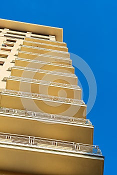 Facade of a generic residential building with balconies - Liguria Italy