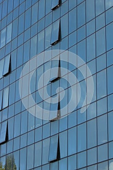 Facade glass windows of a building