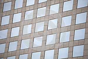 Facade glass windows of a building