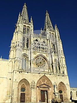Facade of the gothic cathedral of burgos photo