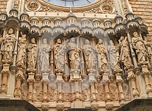 Facade Gothic Cloister Monestir Monastery of Montserrat.