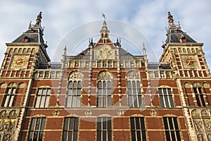 The facade of Grand Central Station in Amsterdam