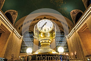 Facade of Grand Central Terminal at twilight in New York